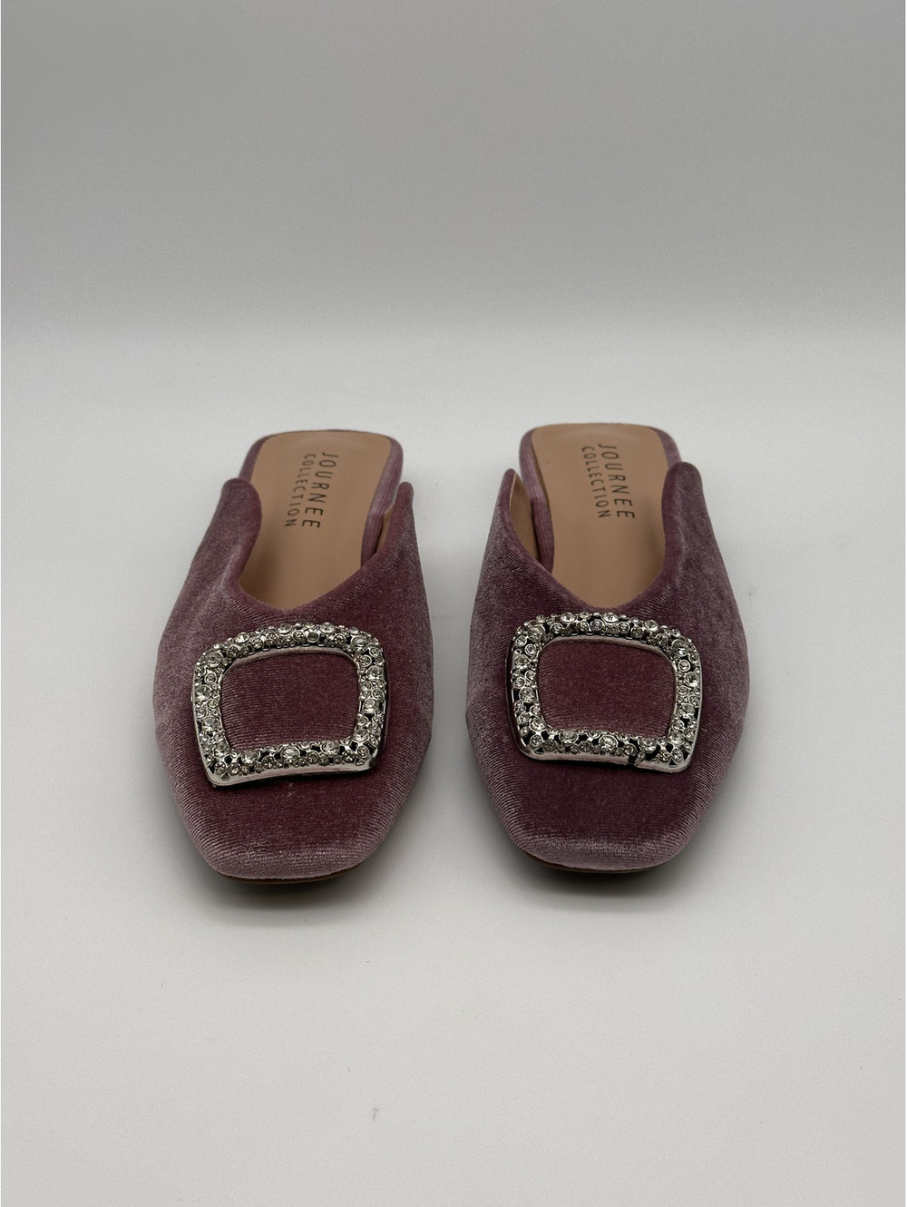 Journee Collection Sonnia Lilac Velvet Slip-On Flats